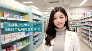 転職先の薬局で働く若手女性薬剤師